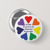 Regenboog Hartjes Ronde Button 5,7 Cm (Voorkant /achterkant)