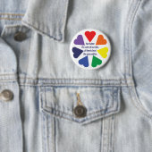 Regenboog Hartjes Ronde Button 5,7 Cm (In situ)