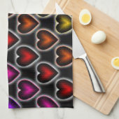 Regenboog Hartjes Theedoek (Quarter Fold)
