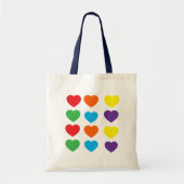 Regenboog Hartjes Tote Bag (Voorkant)
