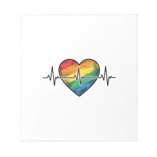 Regenboog Hartslag Hart Vintage Gravure Ontwerp_1 Notitieblok