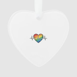 Regenboog Hartslag Hart Vintage Gravure Ontwerp_1 Ornament