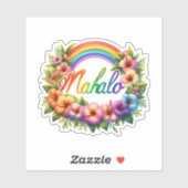 Regenboog Hawaï Dank je Sticker (Vel)