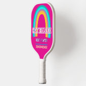 Regenboog Heet Roze Pickleball Paddle (Links)
