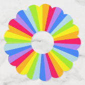 Regenboog helder en kleurrijk wijnglaslabel (Voorkant)