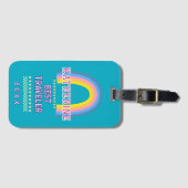 Regenboog Helder Turquoise Bagagelabel (Voorkant (horizontaal))