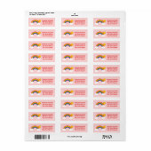 Regenboog Hemel Licht Roze Retouradres Etiket (Full Sheet)