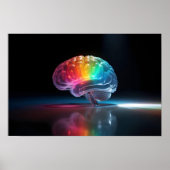Regenboog Hersengloed Autisme Neurodiversiteit Bew Poster (Voorkant)