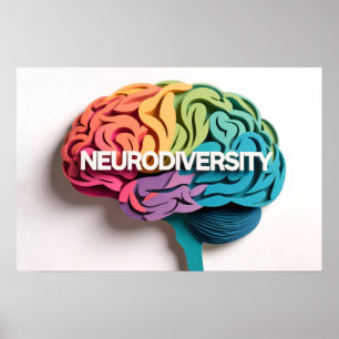 Regenboog Hersenneurodiversiteit Tekst Autisme Bew Poster