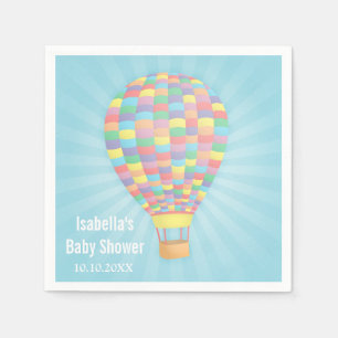 Regenboog Hete Luchtballon Baby shower Papieren se Servetten