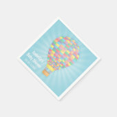 Regenboog Hete Luchtballon Baby shower Papieren se Servetten (Hoek)