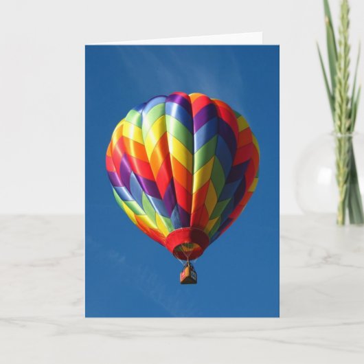 Regenboog heteluchtballon kaart (Voorkant)