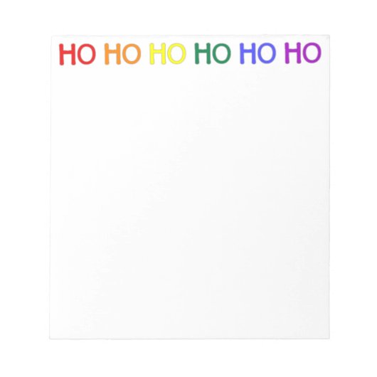 Regenboog Ho Ho Ho Notitieblok (Voorkant)