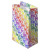 Regenboog Ho Ho Ho Patroon Cadeautas (Voorkant Gekanteld)