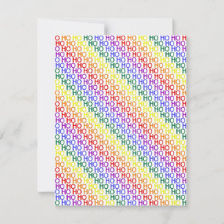 Regenboog Ho Ho Ho Patroon Vlakte Kerstkaart