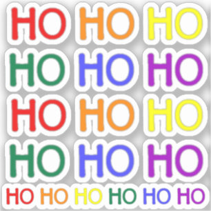 Regenboog Ho Ho Ho Vinyl Stickers