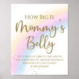 Regenboog Hoe groot is mammies buik Baby Shower Sp Poster