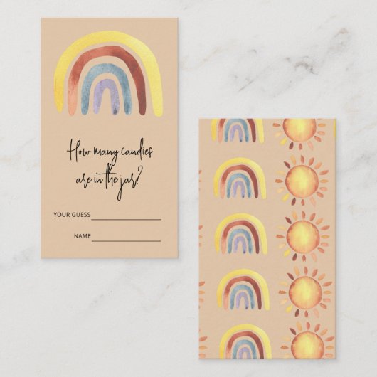 Regenboog Hoeveel snoepjes zijn er in de pot? Informatiekaartje (Voorkant / Achterkant)