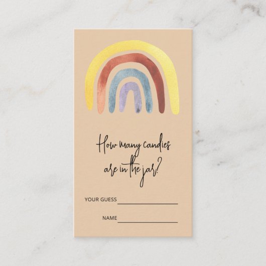 Regenboog Hoeveel snoepjes zijn er in de pot? Informatiekaartje (Voorkant)