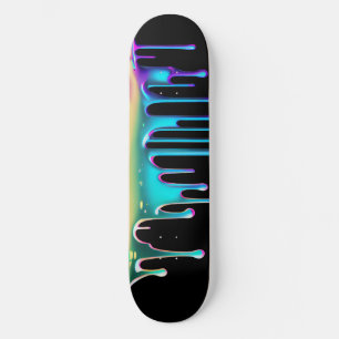 Regenboog holografisch druppelmetaal persoonlijk skateboard