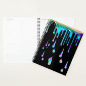 Regenboog holografisch druppelmetaal zwart planner (Display)