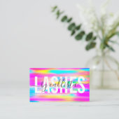 Regenboog holografische eenvoudige typografie wimp visitekaartje (Staand voorkant)
