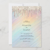 Regenboog holografische gouden glittersdruppels Tr Kaart (Voorkant)