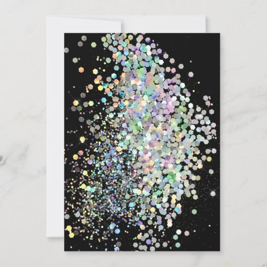 REGENBOOG HOLOGRAFISCHE SPOT ZWARTE GOUDEN TROUW KAART (Achterkant)