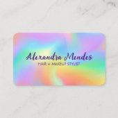 Regenboog Hologram Girly Luxe Stijlvol Visitekaartje (Voorkant)