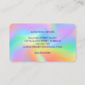 Regenboog Hologram Girly Luxe Stijlvol Visitekaartje (Achterkant)