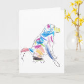 Regenboog Hond Fijne Vaderdag ! Kaart (Gele Bloem)