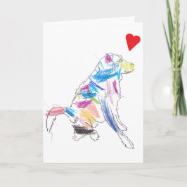 Regenboog Hond Gelukkig Valentijnsdag ! Kaart