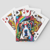 Regenboog Hond in Herfst Monogram kinder Oude Meid Pokerkaarten (Achterkant)