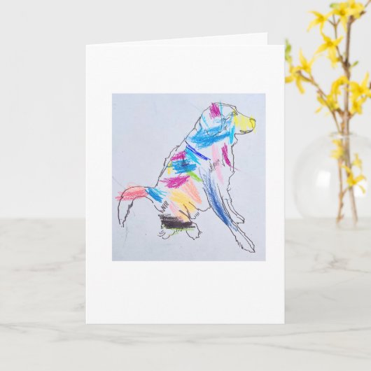 Regenboog Hond Kaart (Gele Bloem)