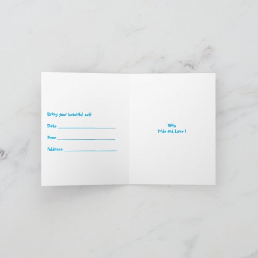 Regenboog Hond, kaart, uitnodigingskaart (Binnen)