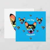 Regenboog Hond, kaart, uitnodigingskaart Kaart (Voorkant / Achterkant)