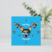 Regenboog Hond, kaart, uitnodigingskaart Kaart (Staand voorkant)