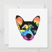 Regenboog Hond, kaart, uitnodigingskaart Kaart (Achterkant)