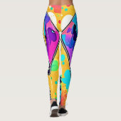 Regenboog Hond Portret Ontwerp Leggings (Achterkant)