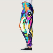 Regenboog Hond Portret Ontwerp Leggings (Links)