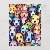 Regenboog Honden, Postcrossing Briefkaart (Voorkant)