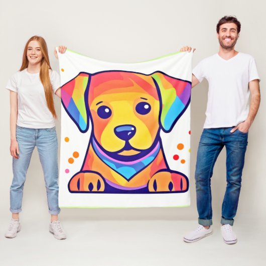Regenboog Hondenliefde Fleece Deken (In situ)