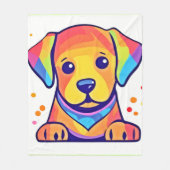 Regenboog Hondenliefde Fleece Deken (Voorkant)