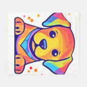 Regenboog Hondenliefde Fleece Deken (Voorkant (Horizontaal))