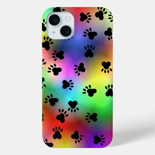 Regenboog Hondenpootafdrukken Case-Mate iPhone Case (Achterkant)