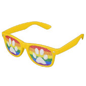 Regenboog Hondenpoten Pride Retro Zonnebril (Gekanteld)
