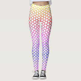 regenboog honingraatpatroon leggings