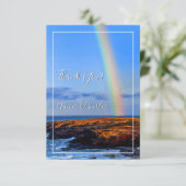 Regenboog, hoop en geluk, huwelijk bedankt kaart (Staand voorkant)