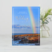 Regenboog, hoop & geluk, bruiloft kaart (Staand voorkant)