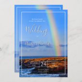 Regenboog, hoop & geluk, bruiloft kaart (Voorkant / Achterkant)